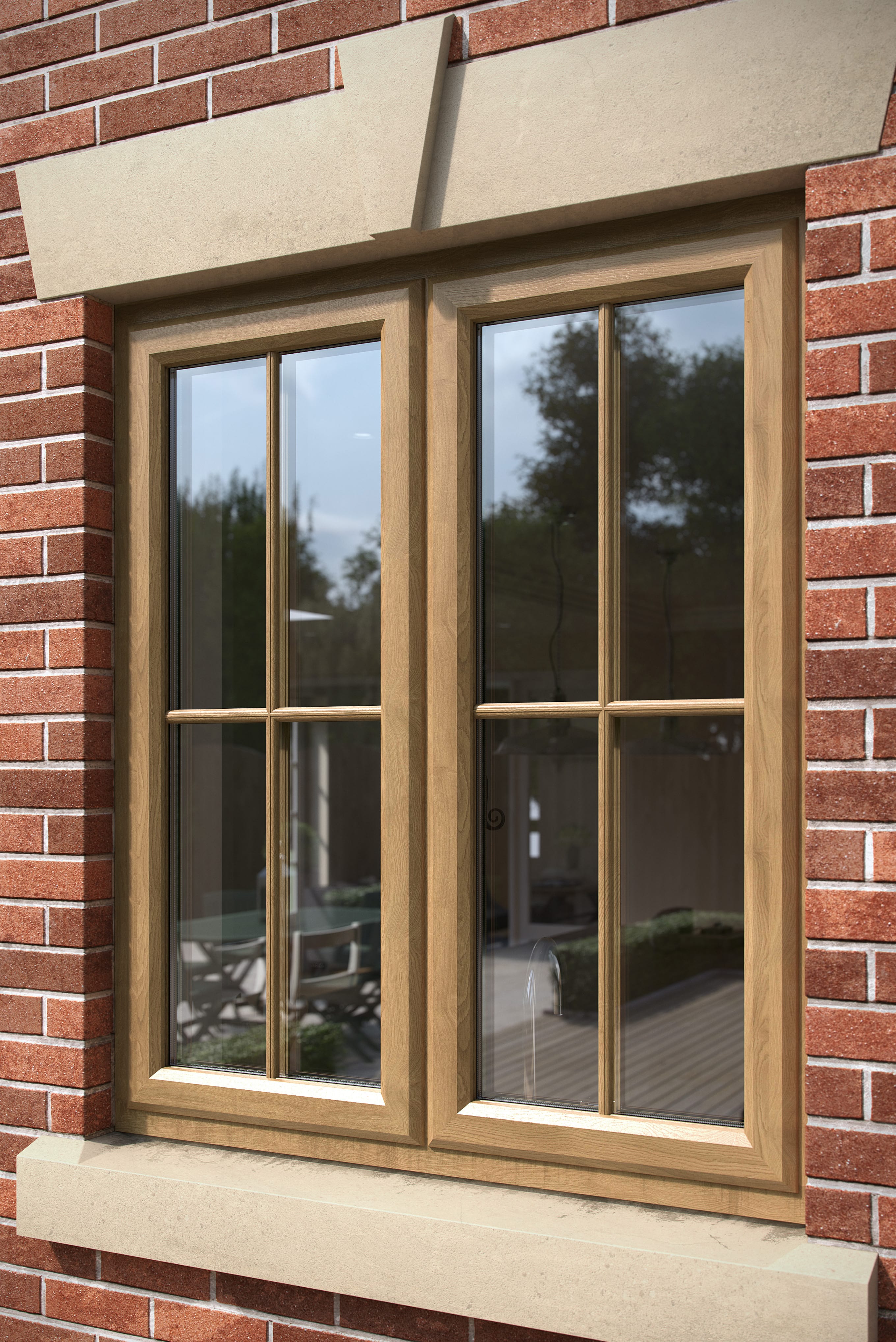 light oak upvc window