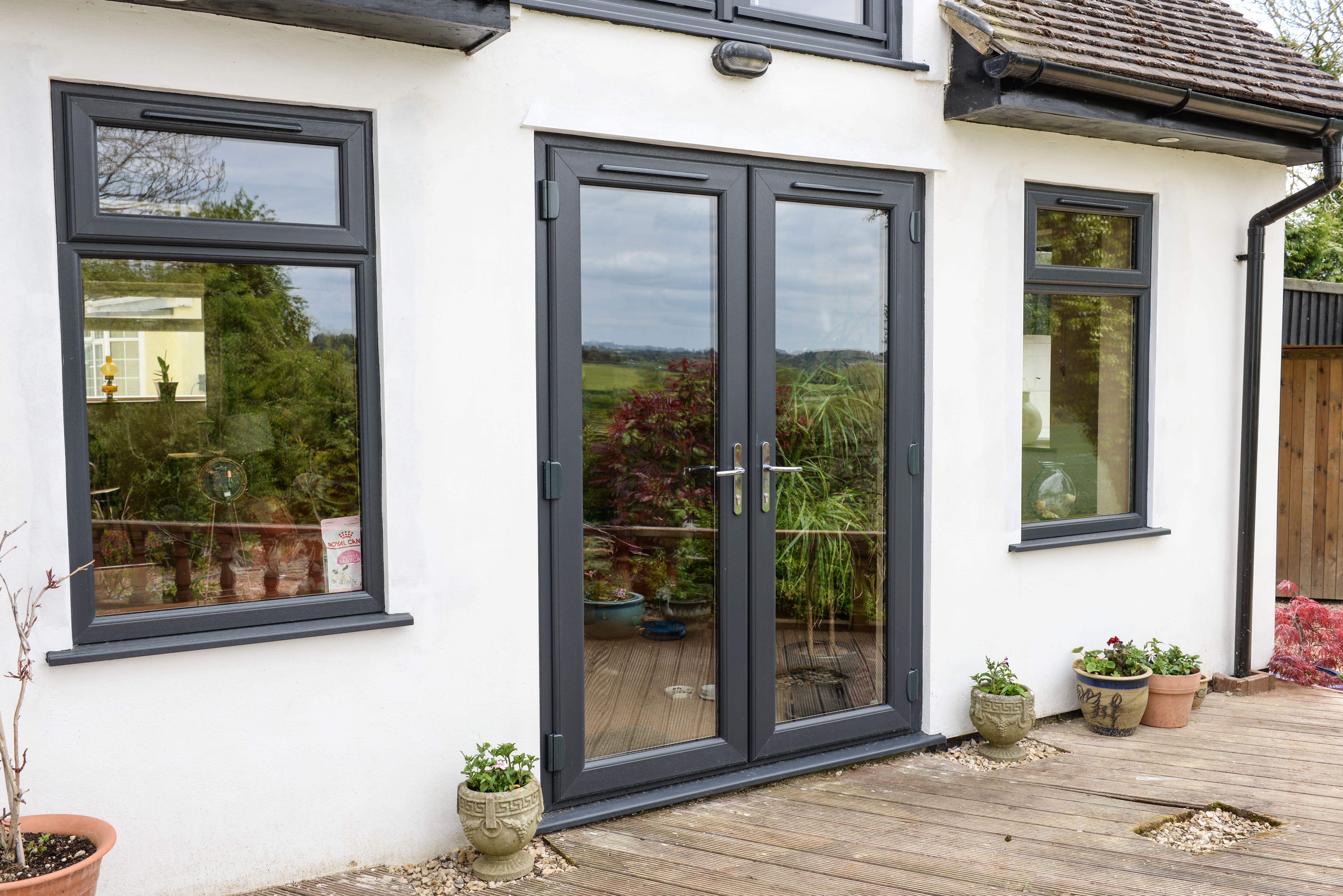 Anthracite grey French door