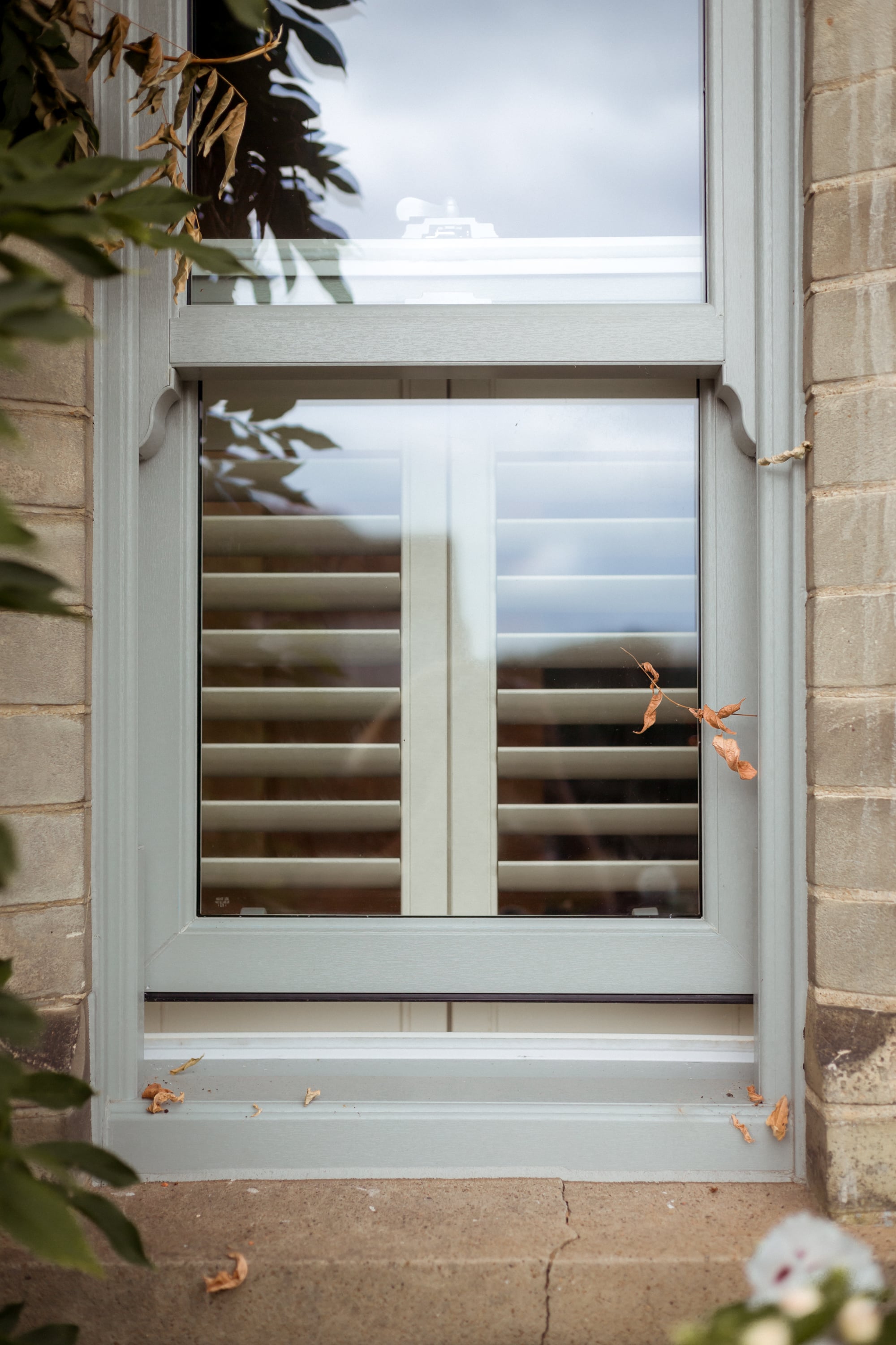 agate grey sliding sash window