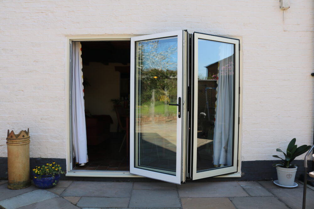 white bifold open