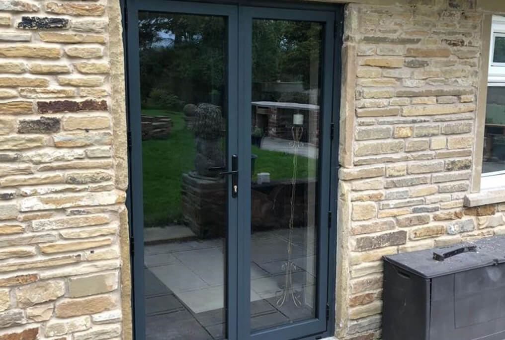 aluminium French doors in anthracite grey