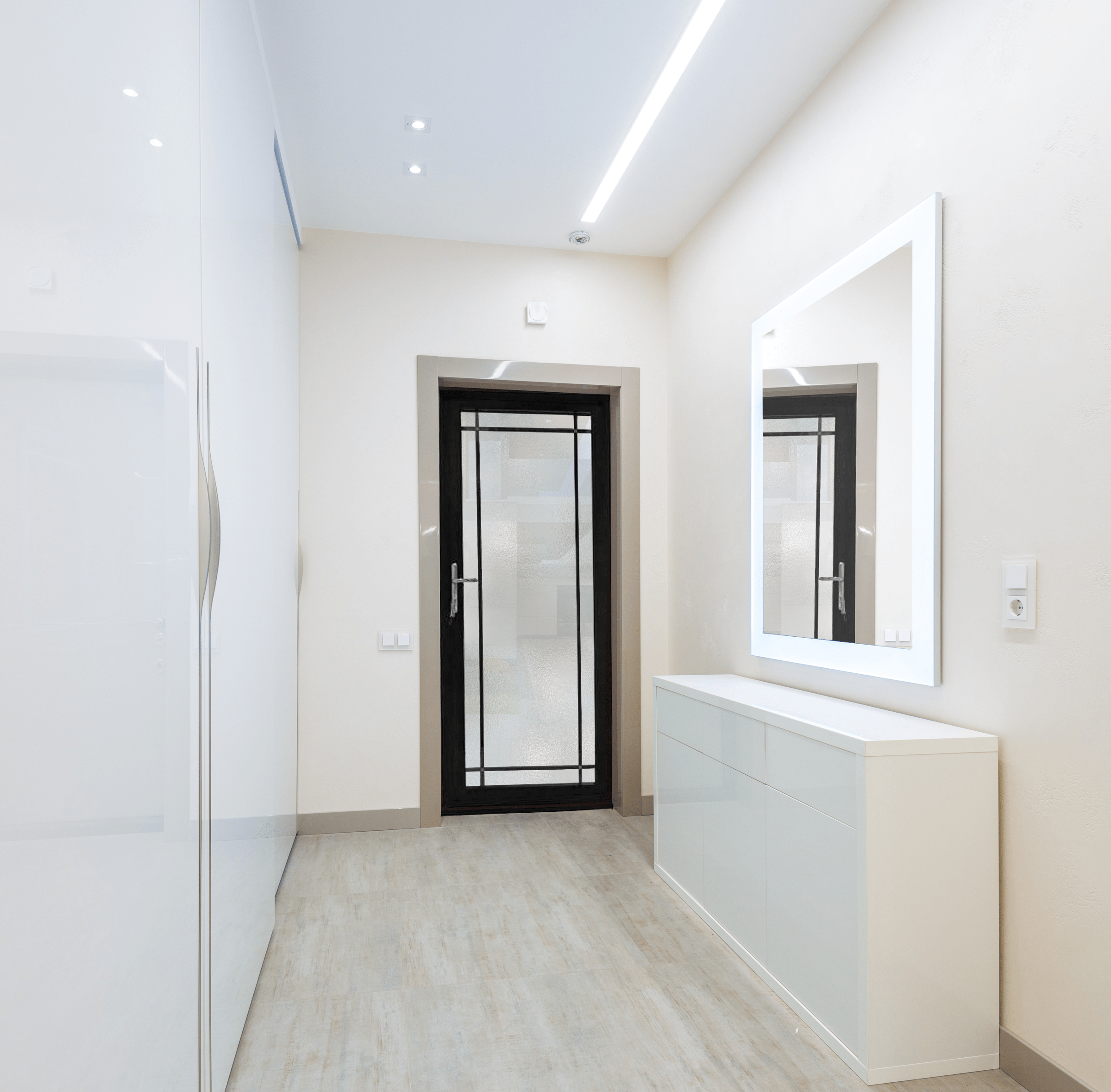 glazed door in black