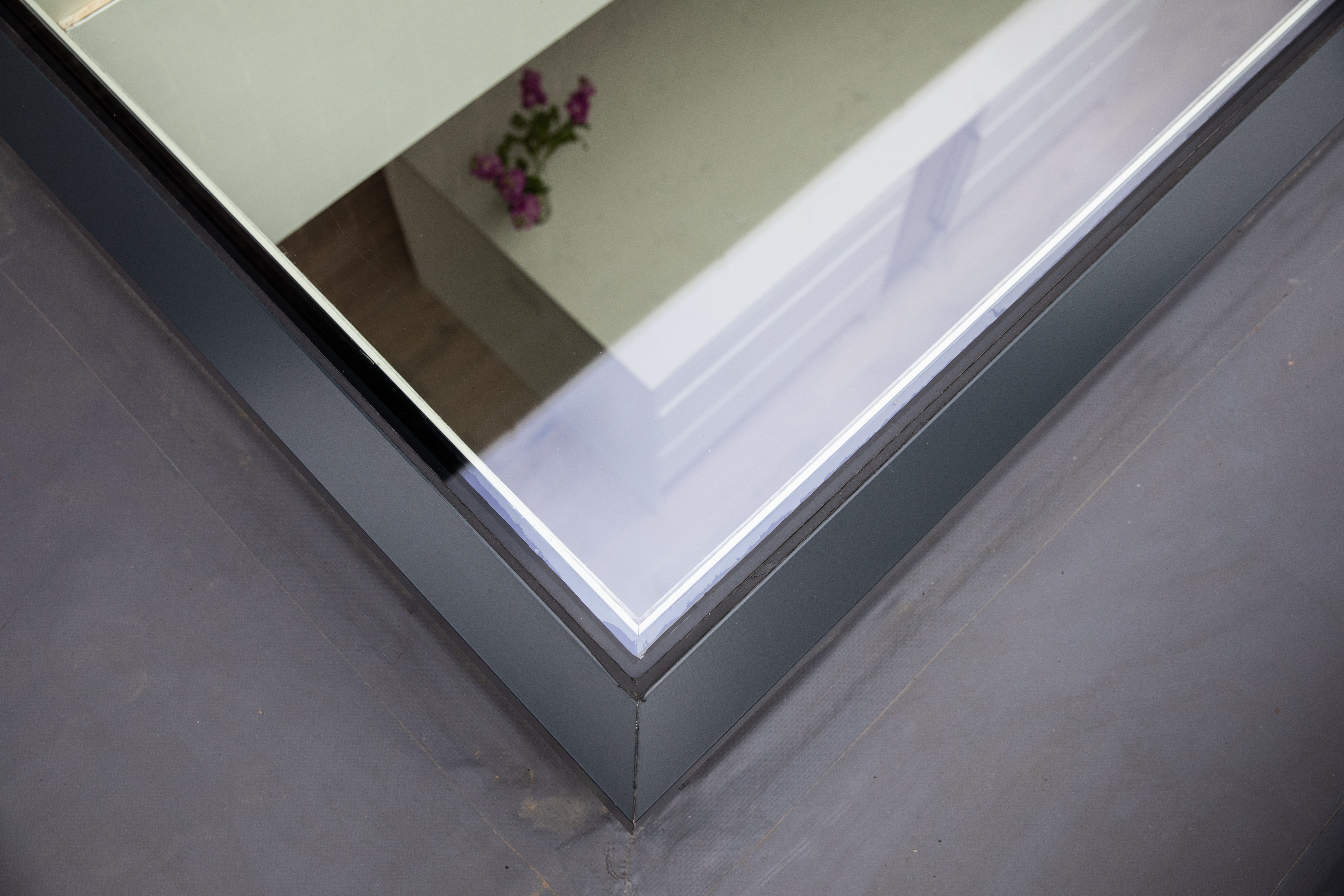 close up of roof light